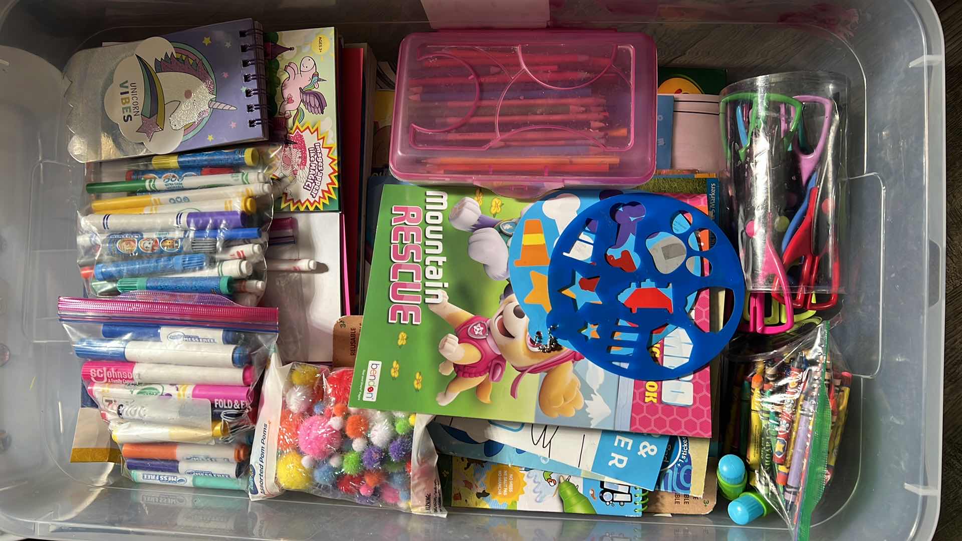 Photo 1 of CONTENTS OF BOX. KIDS CRAFTS