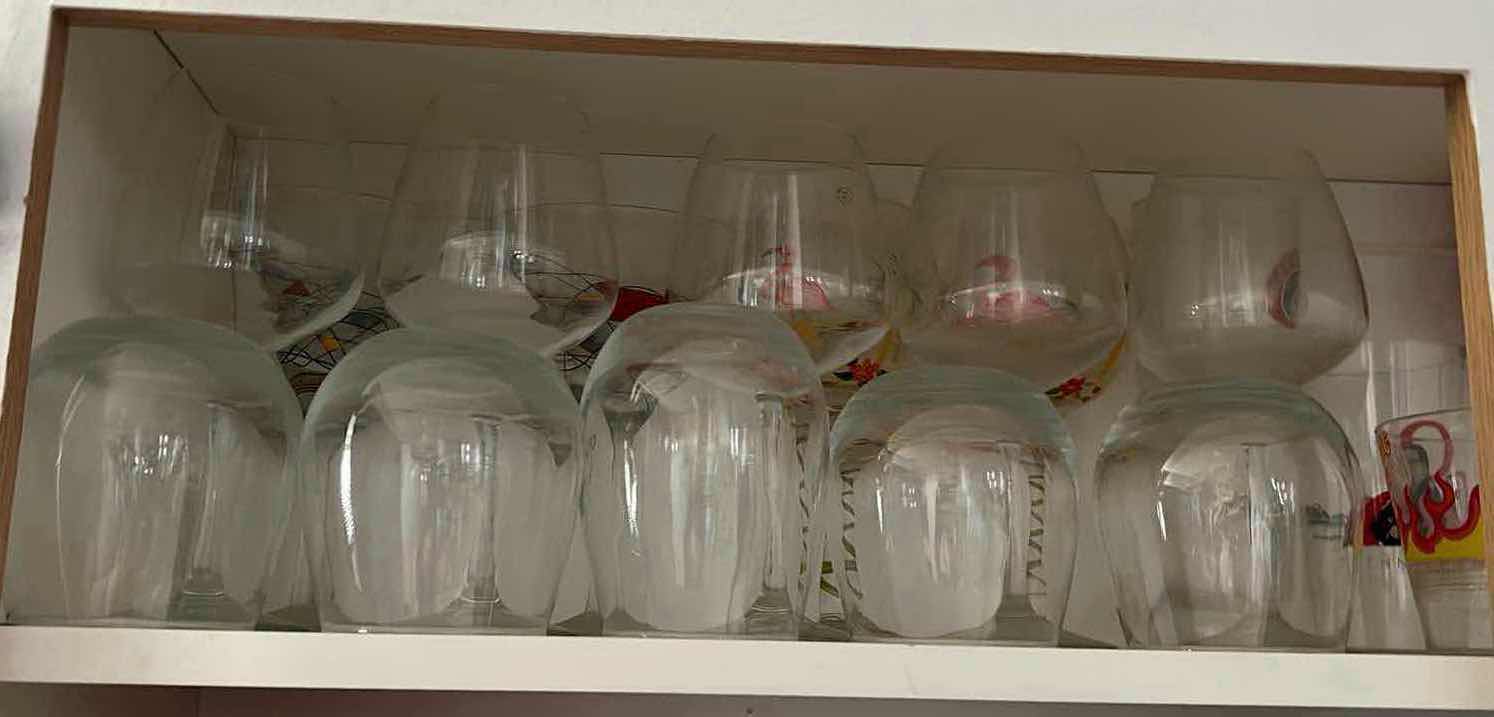 Photo 1 of CONTENTS OF SHELF WINE GLASSES