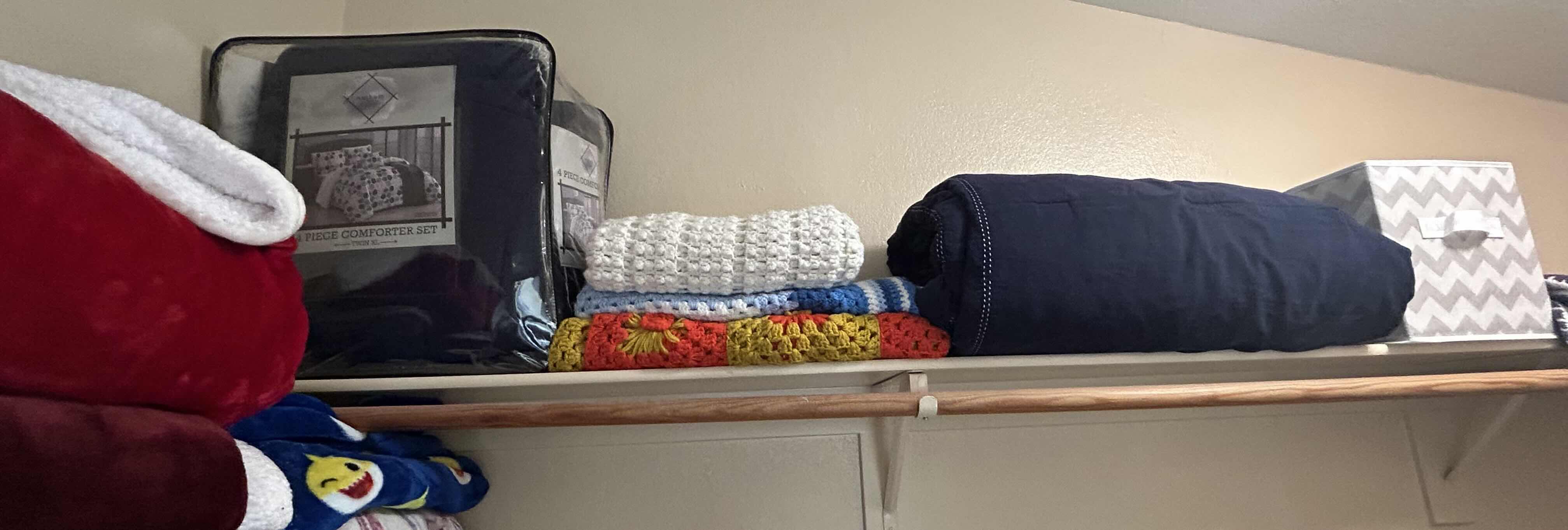 Photo 2 of CONTENTS OF 2 UPPER SHELVES (BEDDING)