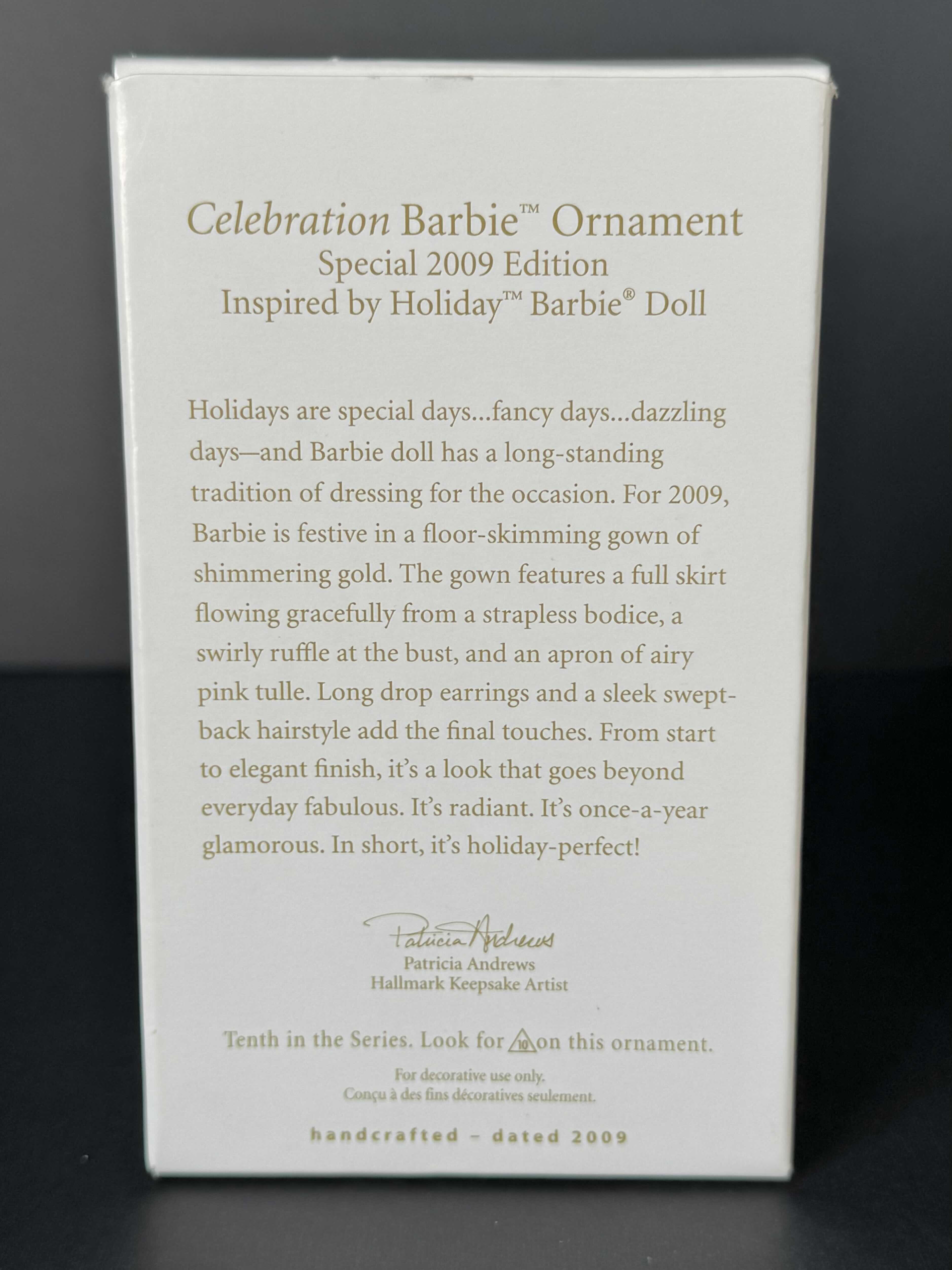 Photo 3 of HALLMARK KEEPSAKE, CELEBRATION BARBIE ORNAMENT 2009 EDITION