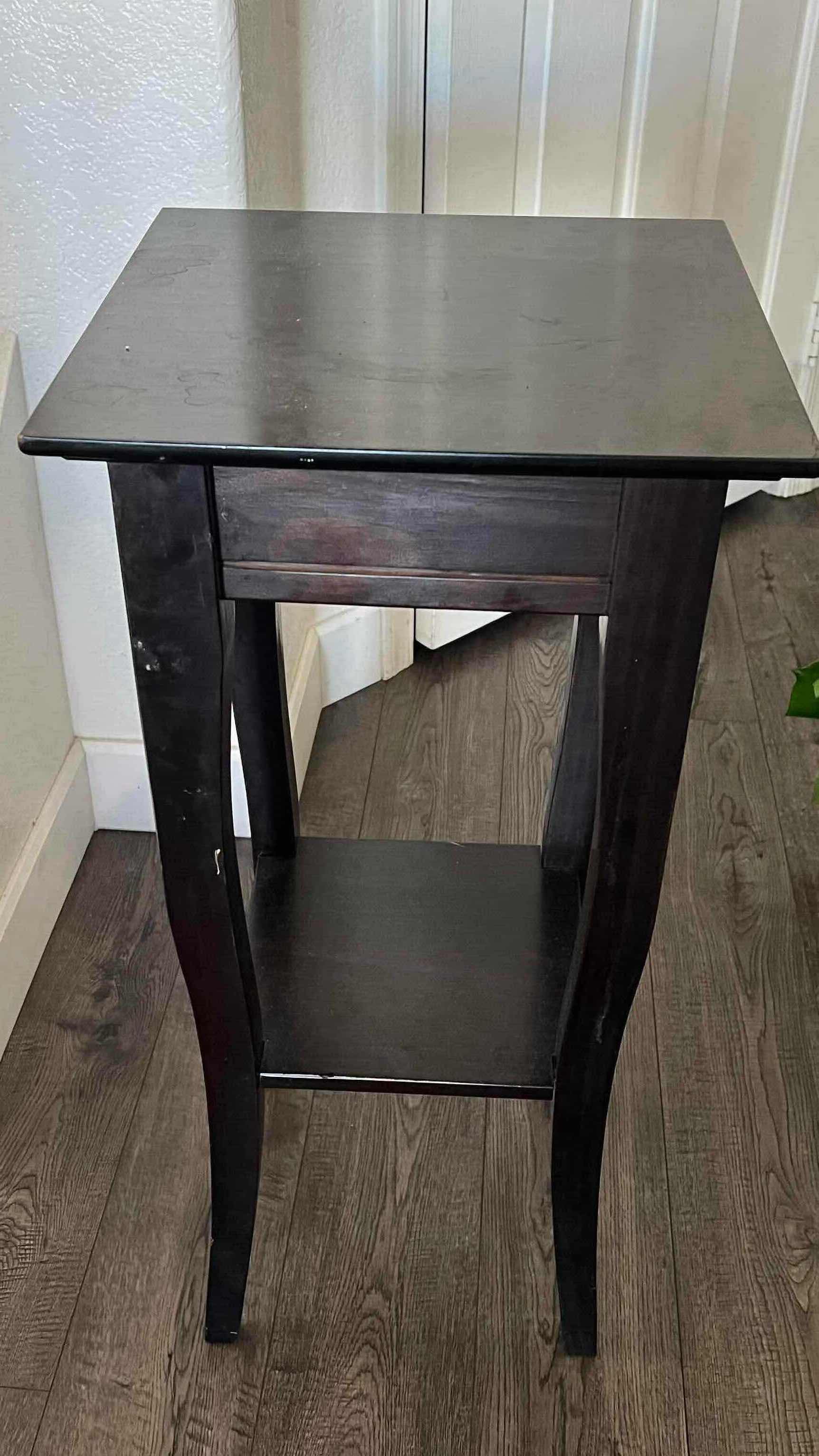 Photo 1 of BLACK END TABLE 14” X 14”X 29.5”H.