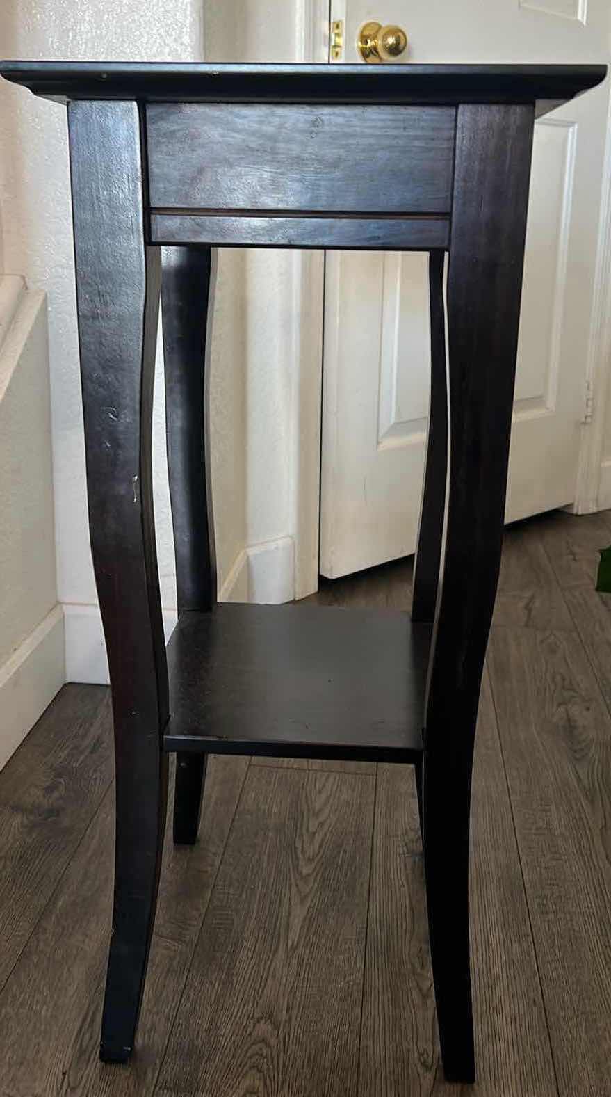 Photo 1 of BLACK END TABLE 14” X 14”X 29.5”H.