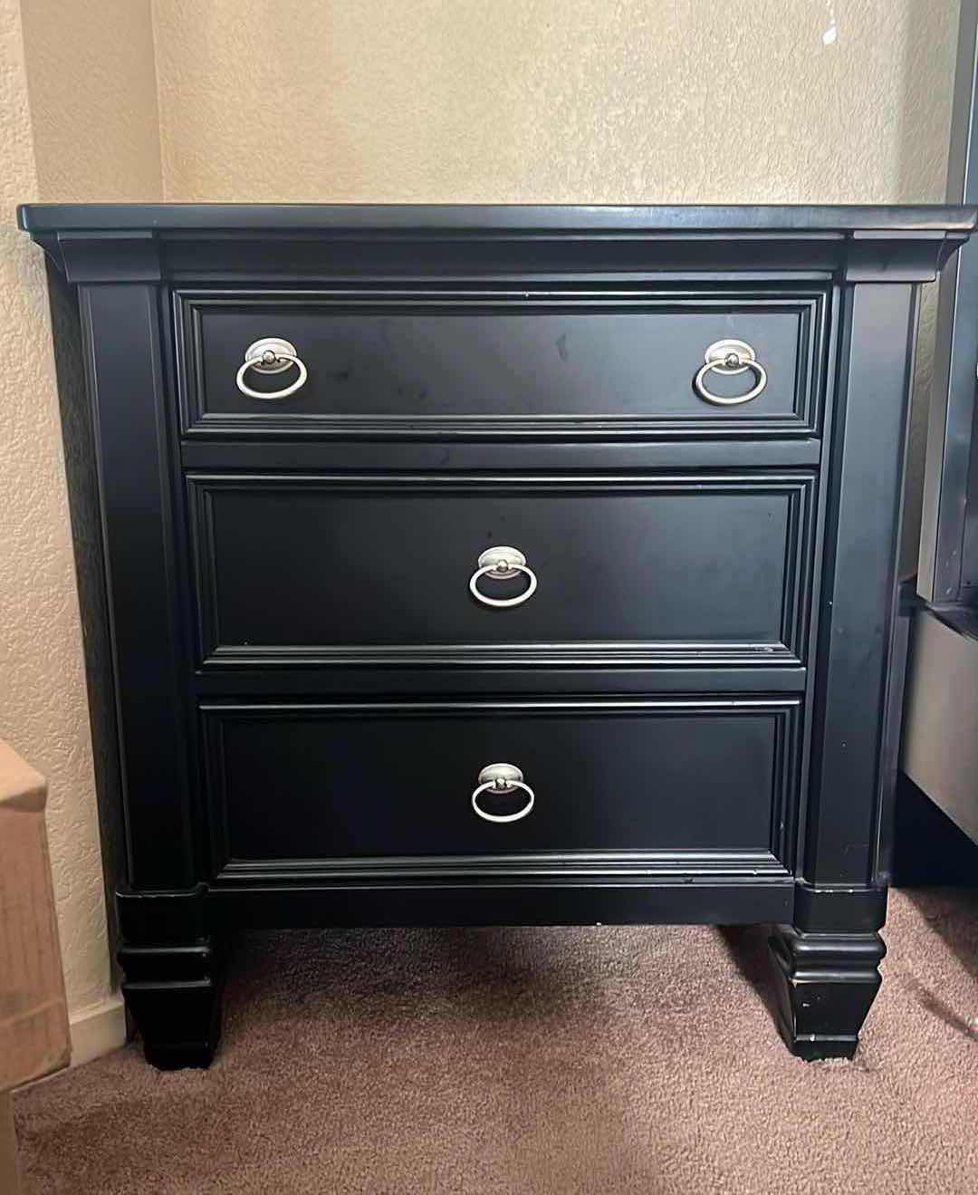 Photo 1 of BLACK NIGHT STAND. PART OF SET SOLD SEPARATELY. 29" X 19" x 29"H