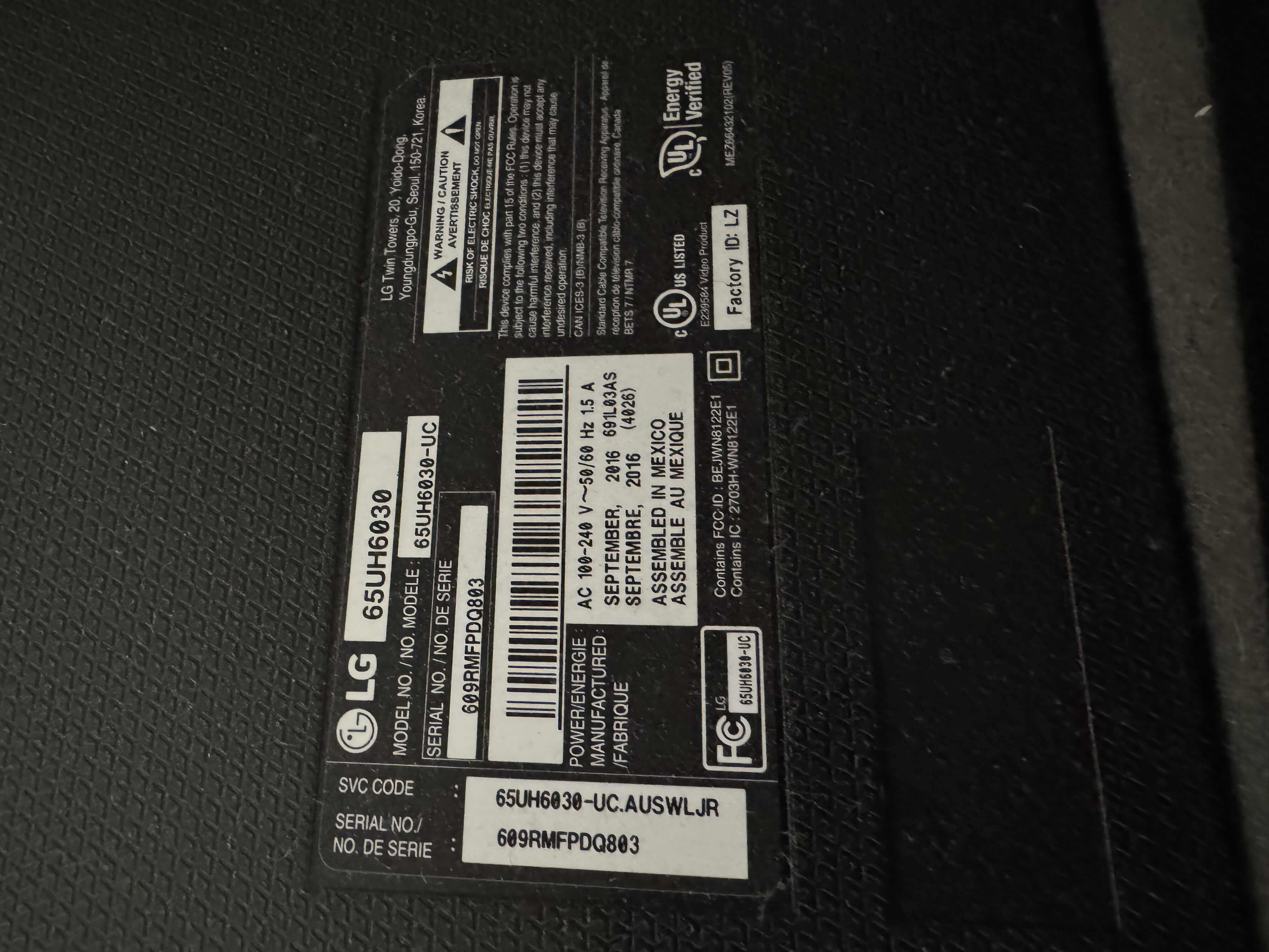 Photo 1 of 64” LG TELEVISION