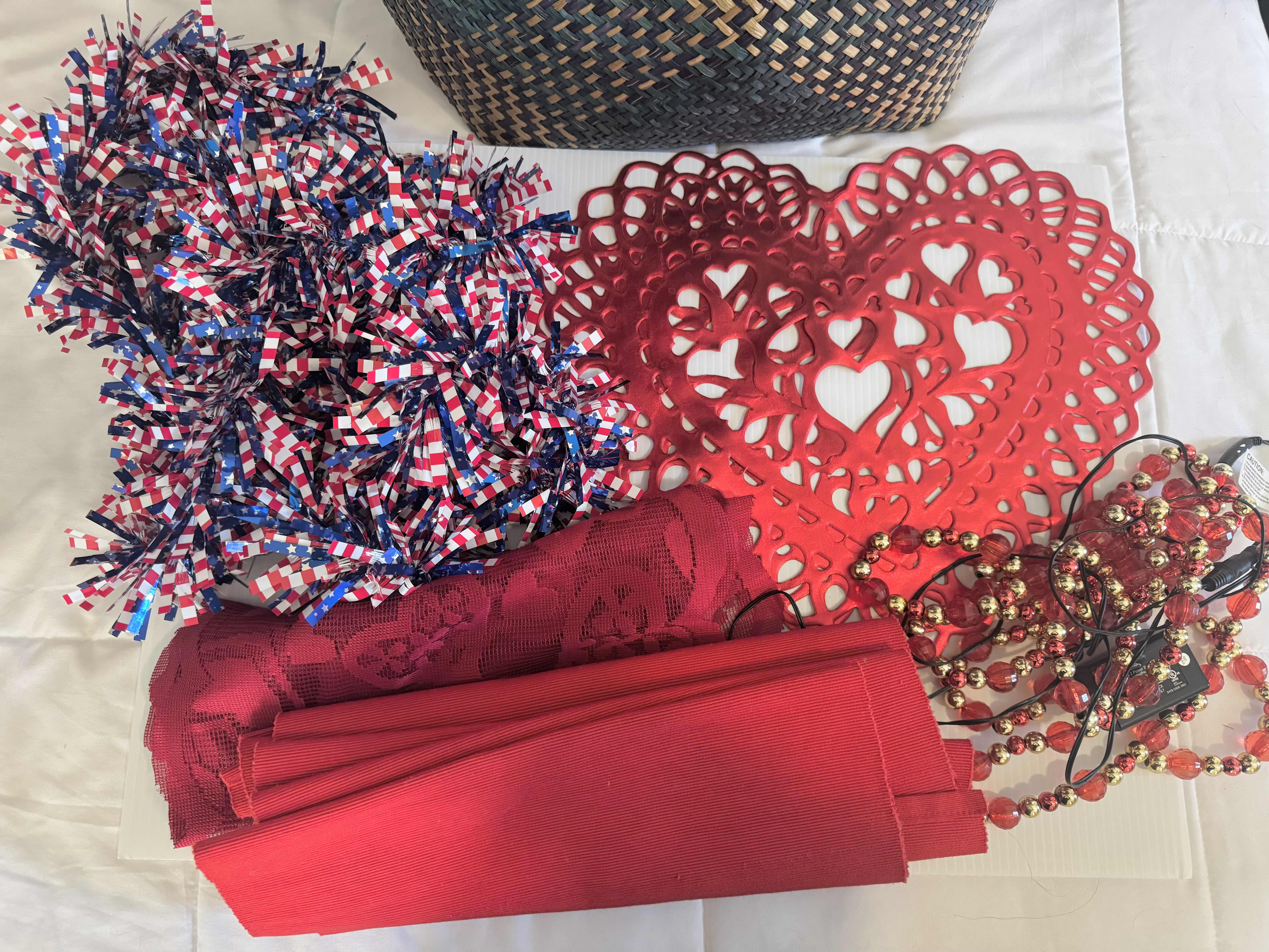 Photo 1 of ASSORTED HOLIDAY DECORATIVE ITEMS WITH BASKET