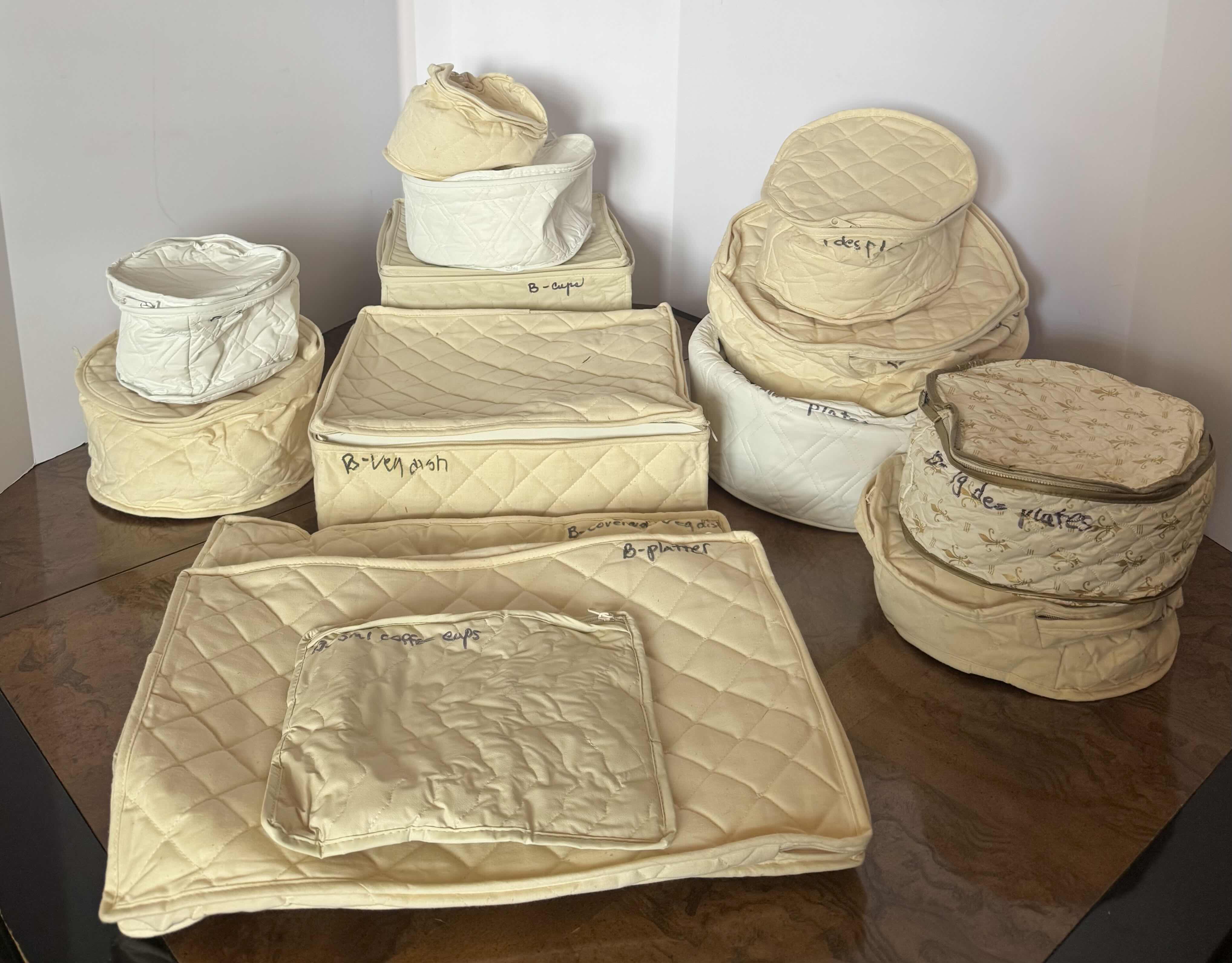 Photo 1 of 14 PIECE ASSORTED COVERS FOR FINE CHINA. COVERS ONLY