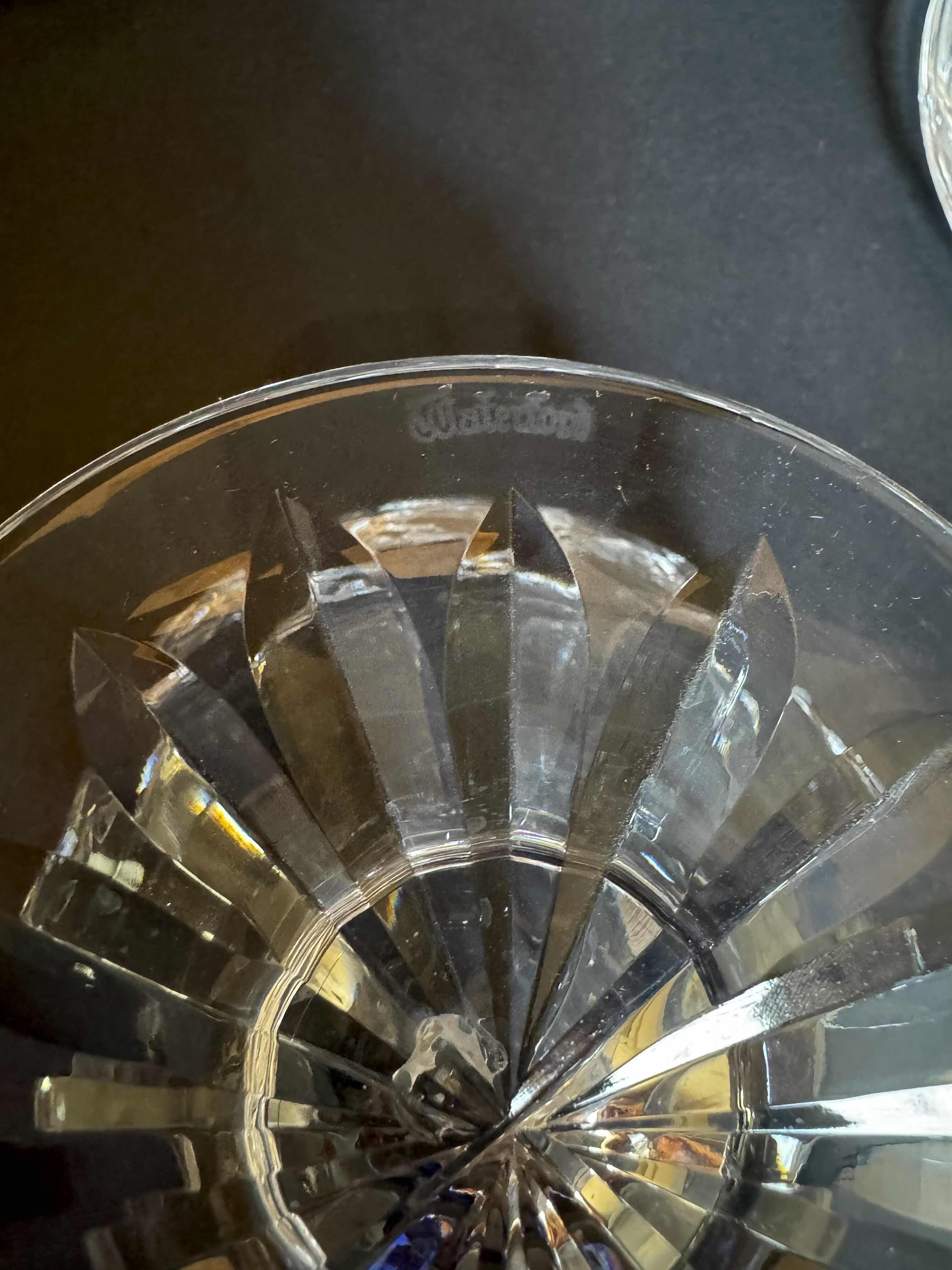 Photo 1 of 5-WATERFORD CRYSTAL FOOTED DESSERT GLASSES, PIECES  3"X 5"H