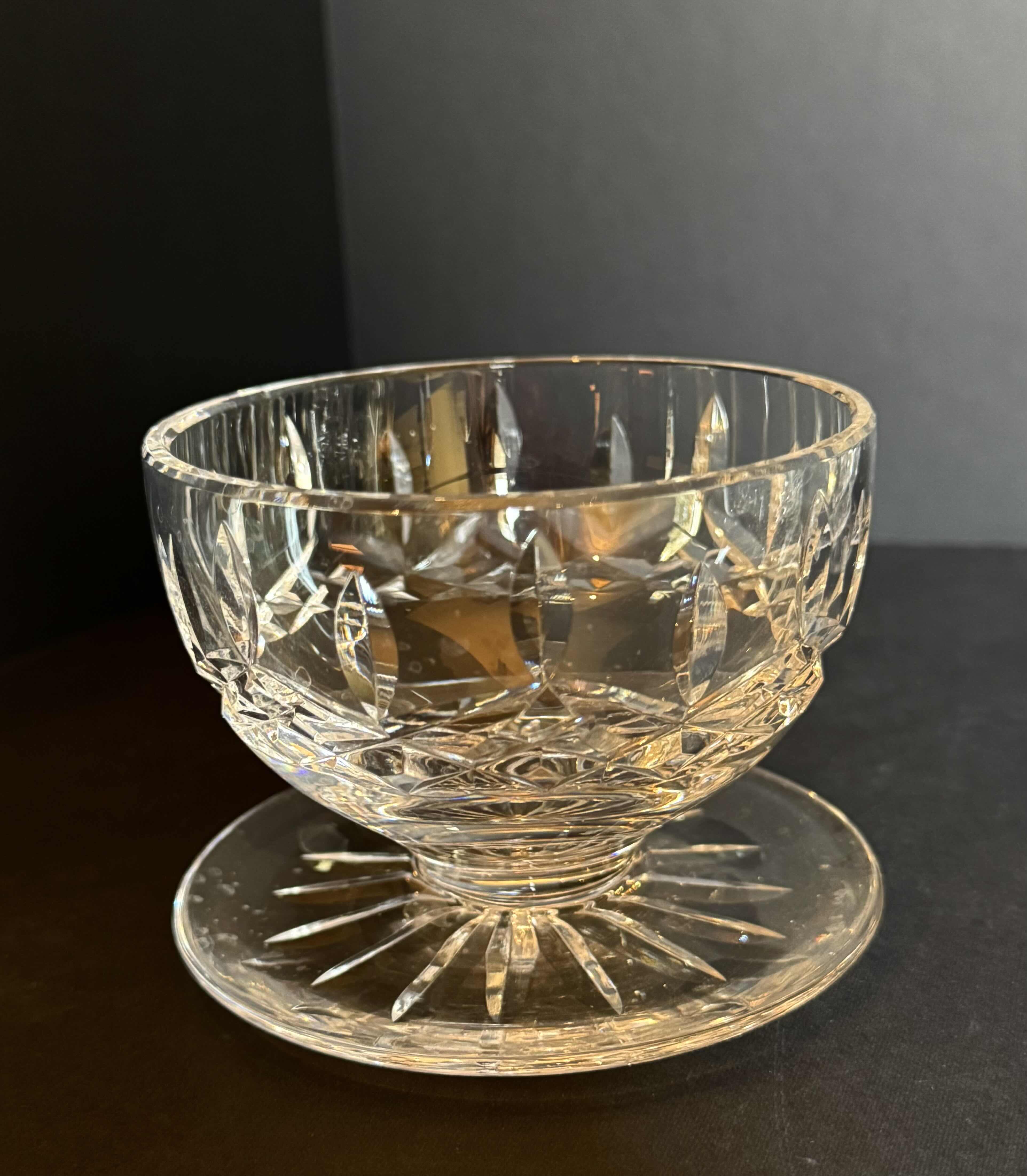 Photo 1 of 5-WATERFORD CRYSTAL FOOTED DESSERT GLASSES, 4”H