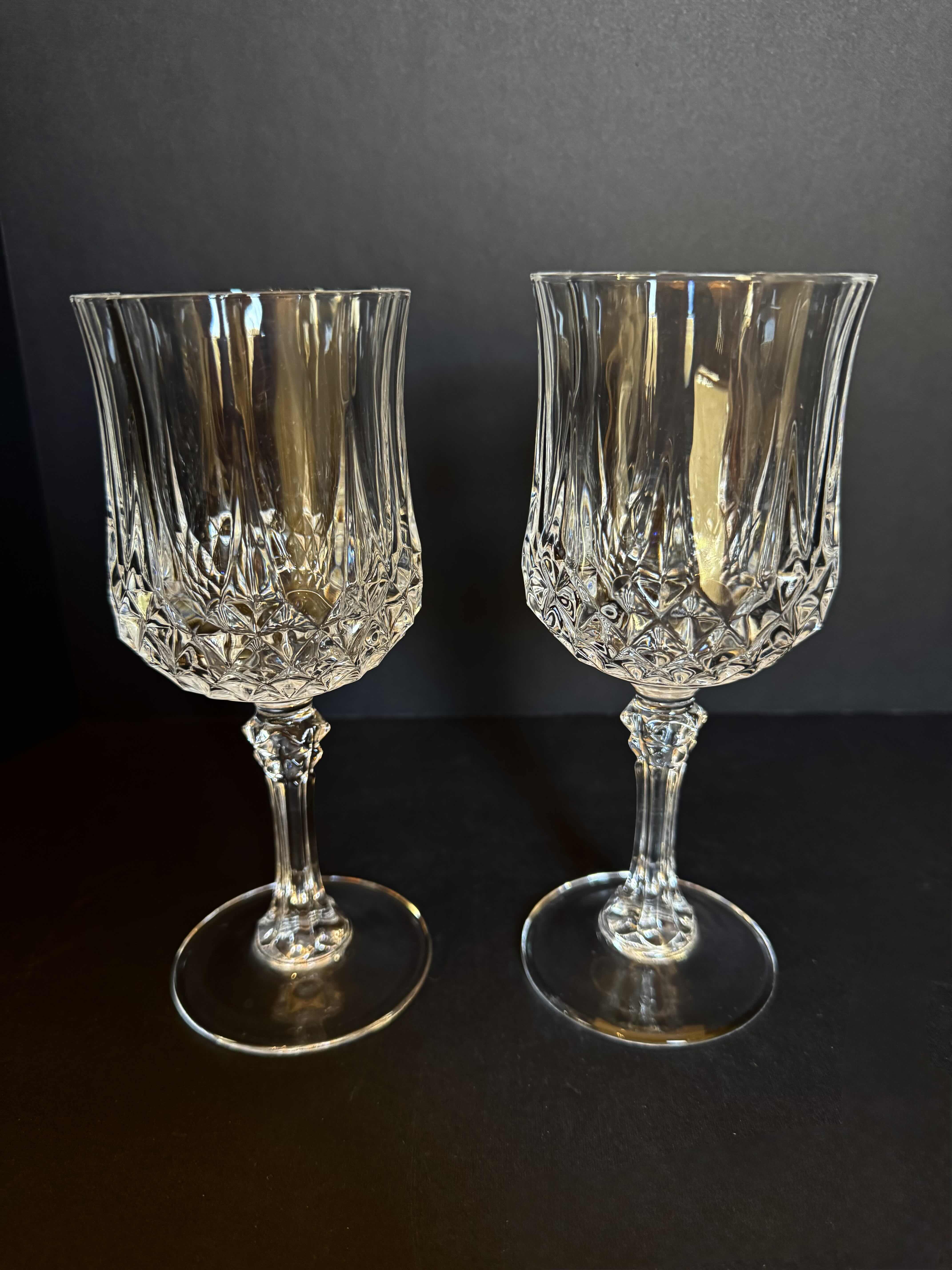 Photo 1 of 2-CRYSTAL D’ARQUES LONGCHAMP DIAMAX DOUBLE OLD FASHIONED GLASS, 3"D X 7"H
