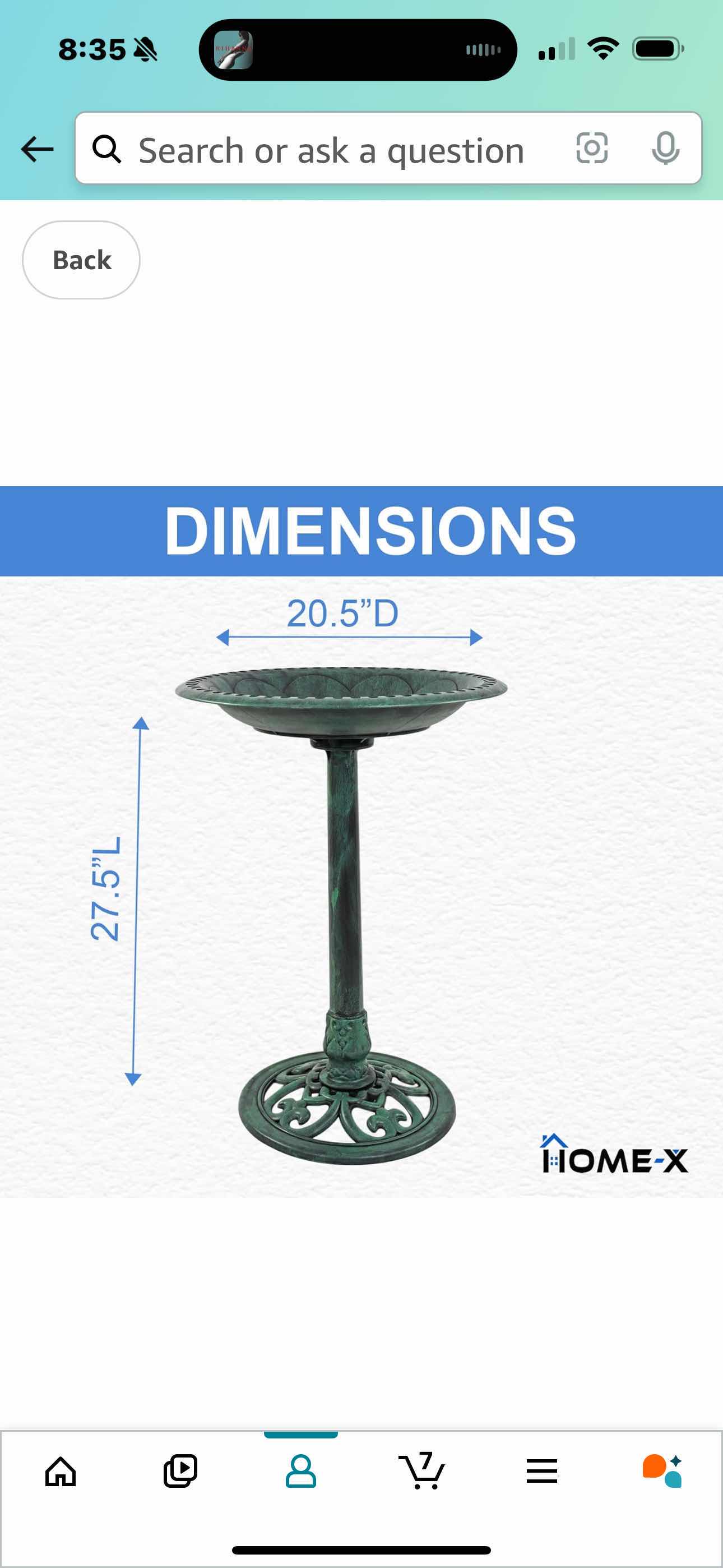 Photo 1 of BRAND NEW HOME-X OUTDOOR GARDEN BIRD BATH