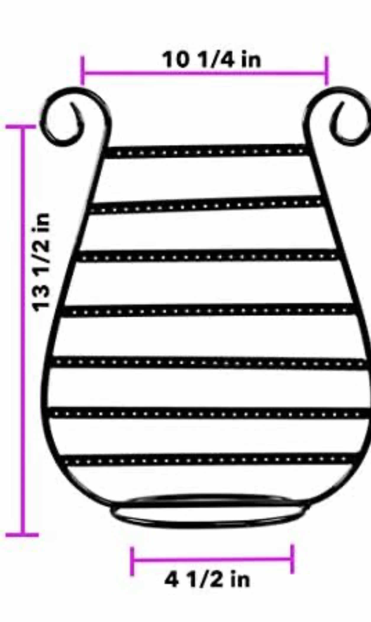 Photo 1 of BRAND NEW CASE OF ARAD METAL JEWELRY HARP EARRING RACK STAND HOLDER 13 1/2" H x 10 1/4" W x 4 1/2" D BLACK