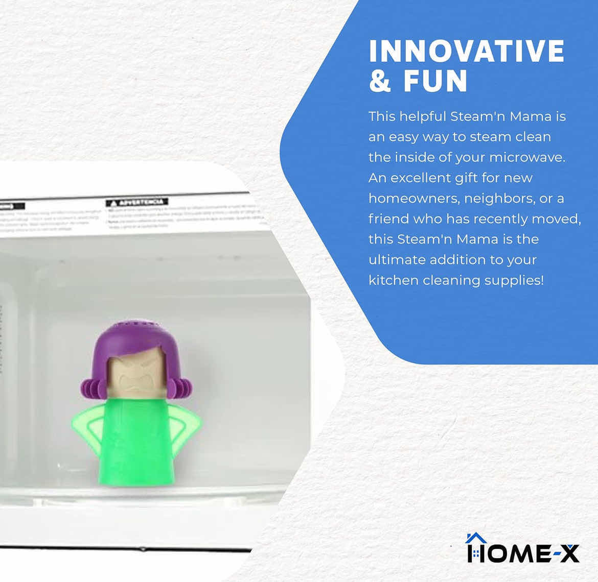 Photo 1 of CASE OF 80 STEAM’N MAMA MICROWAVE STEAM CLEANER, USEFUL AND FUN ANGRY MOM MICROWAVE CLEANER, EASY-TO-USE KITCHEN CLEANING TOOL