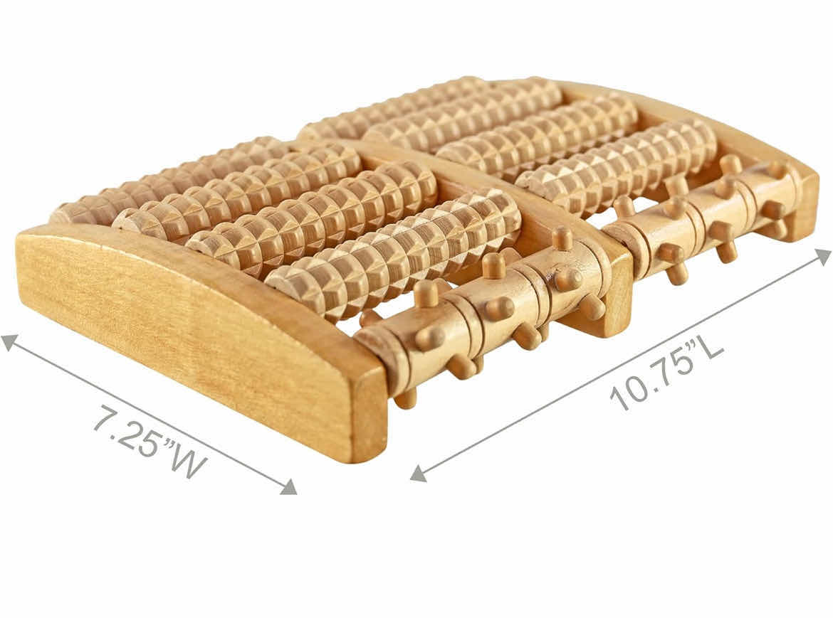 Home-x Roller Foot Massage, Wooden Massage Roller To Relieve Foot Pain 