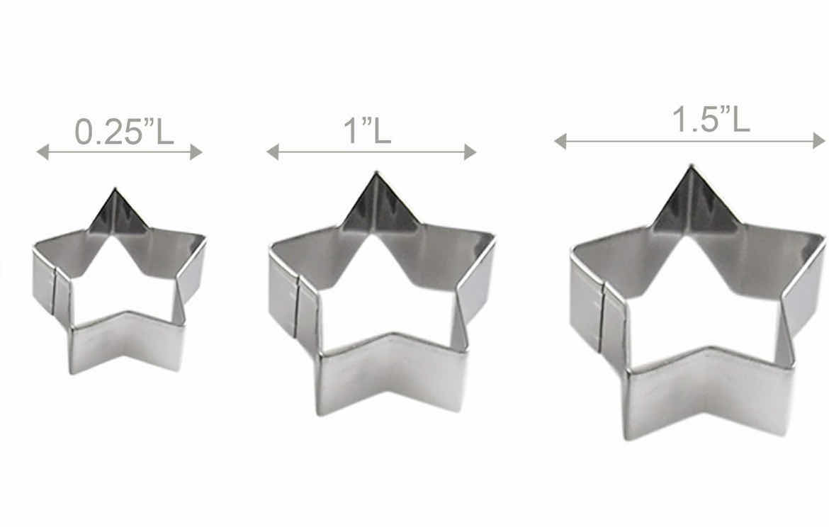 Photo 1 of HOME-X STAINLESS STEEL COOKIE CUTTER SET RECTANGLE SQUARE TRIANGLE HEART CIRCLE STAR FLOWER OVAL SHAPES SET OF 24 (5 SETS)