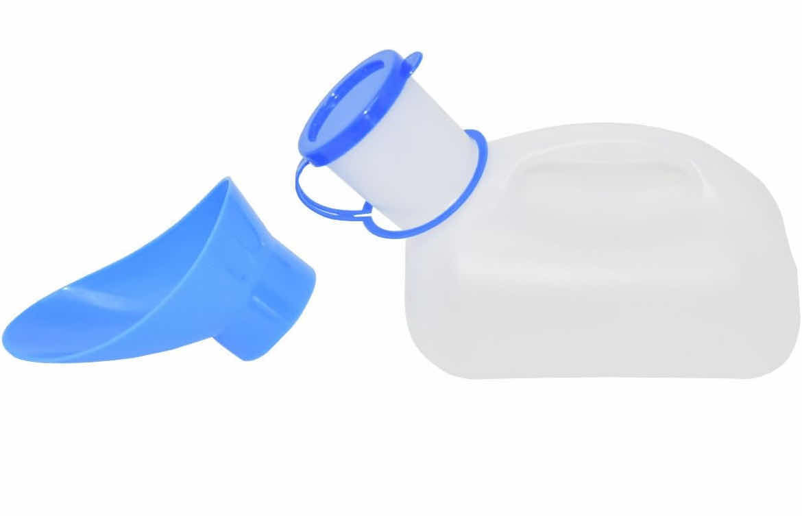 Photo 1 of 2 CASES OF 22 HOME-X PORTABLE URINAL WITH BLUE FEMALE ADAPTER UNISEX 34 OZ