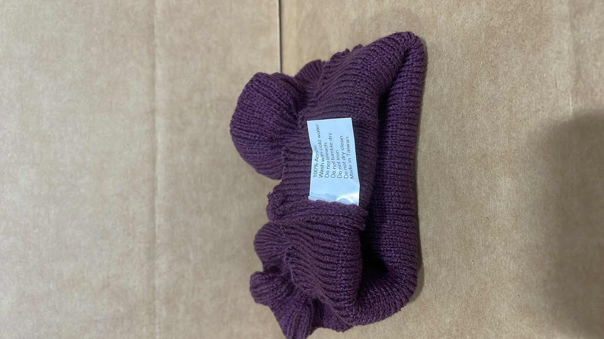 Photo 1 of CASE OF 150 PURPLE KNITTED BIB PULLOVER NECK WARMER
