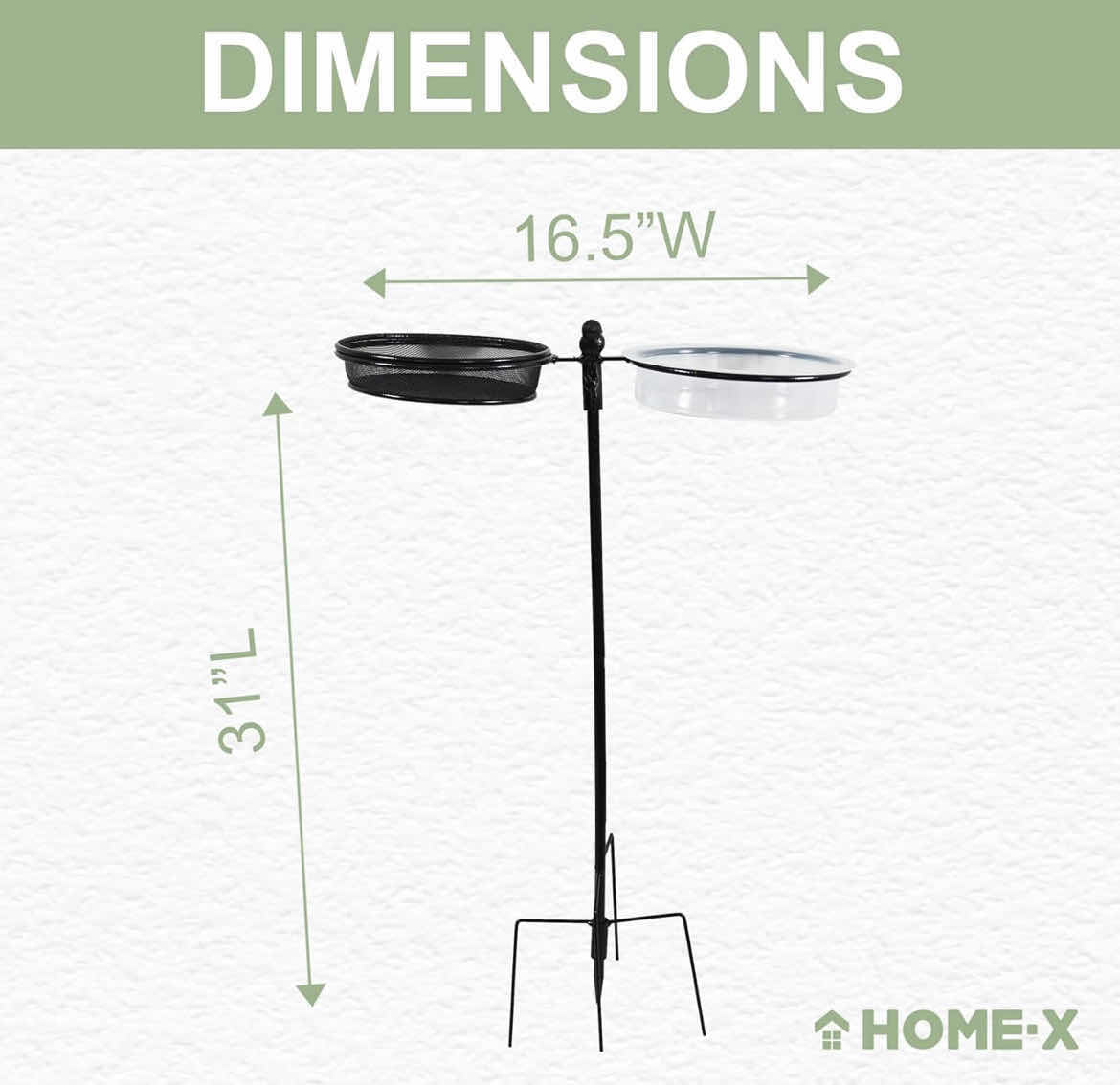 Photo 1 of CASE OF 10 DUAL BIRD FEEDER BIRD BATH STAND, IN-GROUND BIRD FEEDERS FOR OUTDOORS, WROUGHT IRON GROUND STAKE FEEDERS, BLACK