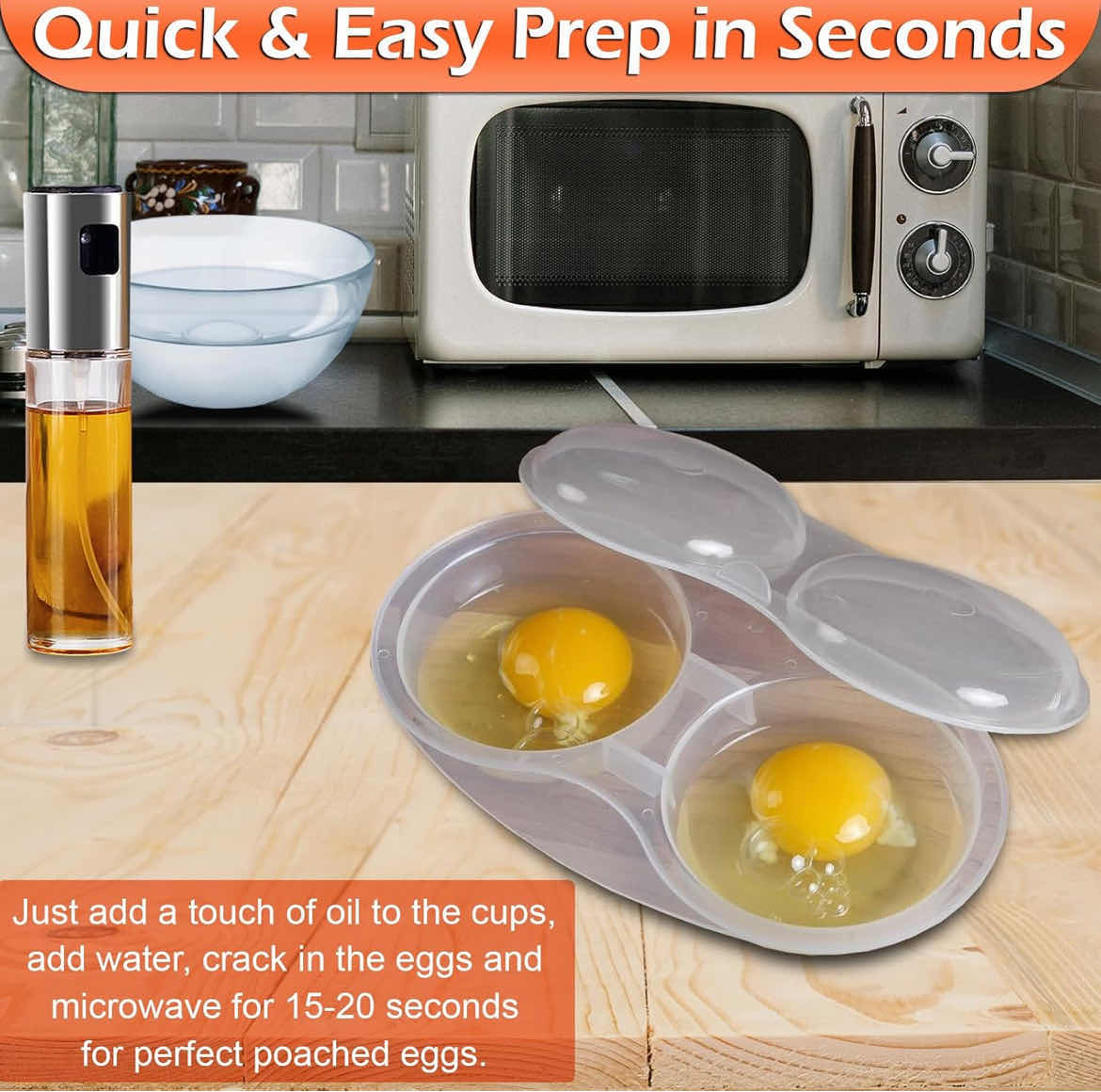 View 2 of CASE OF 24 HOME-X MICROWAVE EGG POACHER-EASY USE DISHWASHER SAFE-COOKS 2 EGGS AT ONCE