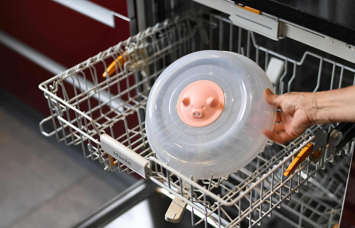 Photo 1 of CASE OF 24 MISS PINKY PEGGY VENTED MICROWAVE COVER, THE PERFECT ADDITION TO ANY KITCHEN, (2.5" H X 10.25" DIA.)