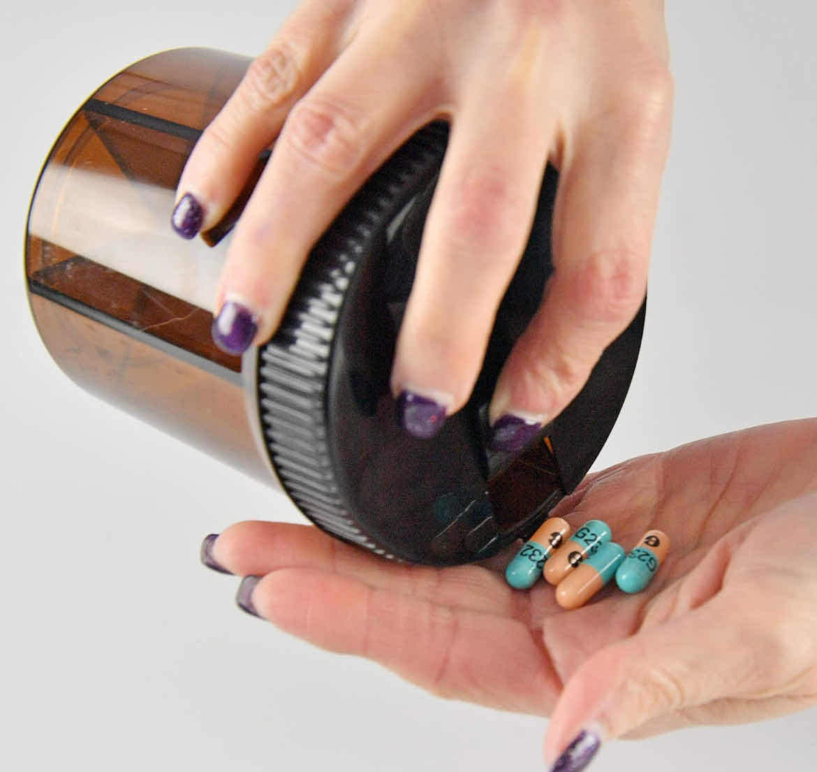 Photo 1 of CASE OF 54 HOME-X 6-SECTION PILL DISPENSER LARGE VITAMIN MEDICINE ORGANIZER WITH SUNLIGHT PROTECTION SUPPLEMENTS TRAVEL FRIENDLY BLACK