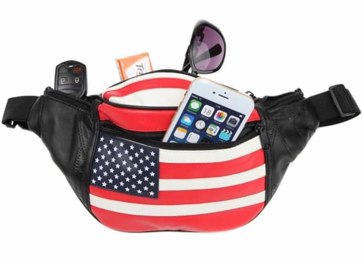 Photo 1 of 22PCS HOME-X LEATHER FANNY PACK FOR MEN & WOMEN - STYLISH WAIST BAG FOR TRAVEL, HIKING & RUNNING - ADJUSTABLE BELT, LARGE CAPACITY HIP PACK, FASHION BELT ORGANIZER - UNISEX WAIST PACK FOR DAILY USE, FLAG