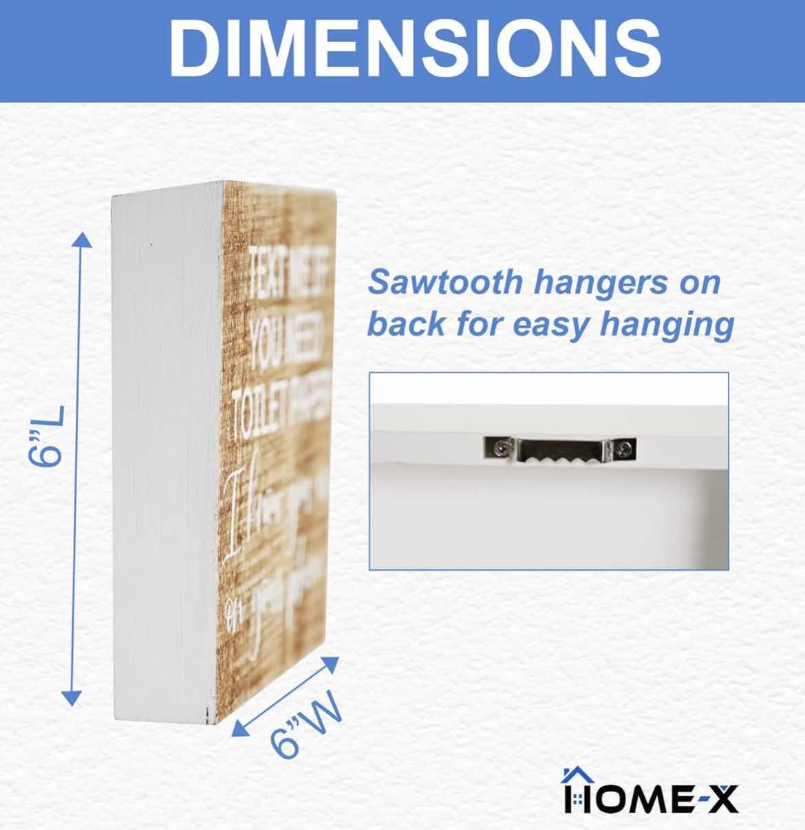 Photo 1 of CASE OF 16 HOME-X FUNNY RUSTIC BATHROOM SIGN, TEXT ME IF YOU NEED TOILET PAPER, FARMHOUSE DECOR WALL ART, HUMOROUS LAVATORY DECORATIONS, WOODEN HOME ART, GUEST RESTROOM DECOR, POWDER ROOM SHELF DECORATION