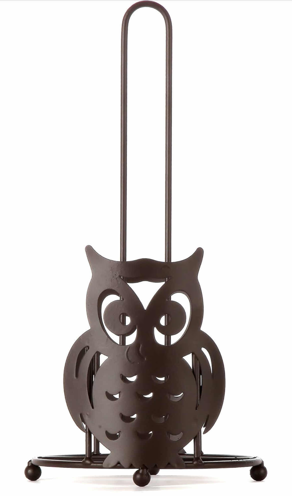 Photo 1 of CASE OF 9 HOME-X OWL PAPER TOWEL HOLDER COUNTERTOP DISPENSER FOR KITCHEN & BATHROOM, BRONZE, MATTE BLACK METAL STAND, RUSTIC FARMHOUSE DECOR, UNIQUE & FUN DESIGN, STURDY & DURABLE