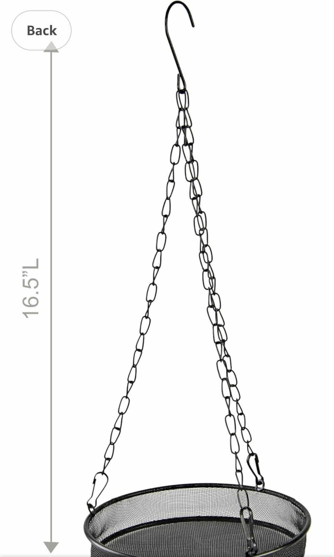 Photo 3 of CASE OF 20 HOME-X ROUND MESH HANGING BIRD FEEDER, EASY-FILL OUTDOOR BIRD FEEDER, SHALLOW OPEN DISH WITH 7-INCH DIAMETER, 16 1/2" L X 7" W X 1" H, BLACK