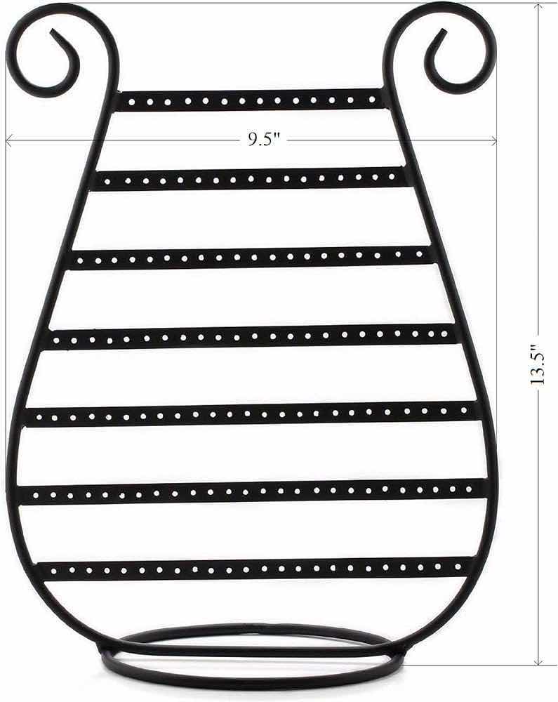 Photo 1 of NEW ARAD BLACK METAL HARP SHAPED EARING ORGANIZER HOLDER (SET OF 3)