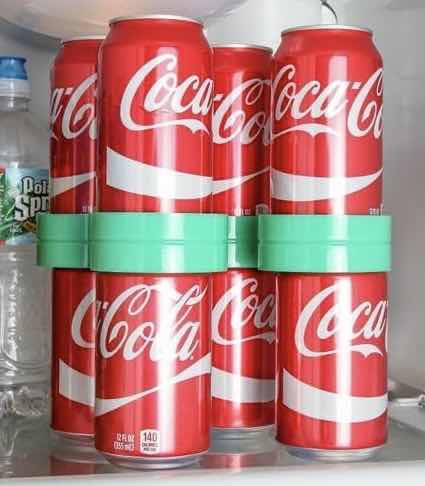 Photo 1 of HOME-X GREEN PLASTIC SODA CAN & CANNED FOOD SHELF ORGANIZER STACKERS (8 SETS OF 4)