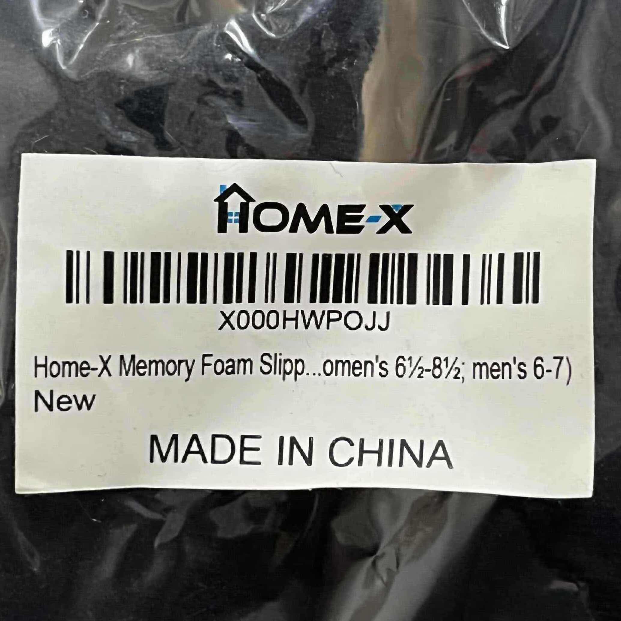 Photo 1 of HOME X BLACK UNISEX MEMORY FOAM HOUSE SLIPPERS MENS SIZE 6-7 WOMENS SIZE 6.5-8.5 1 CASE/ 24 PAIRS
