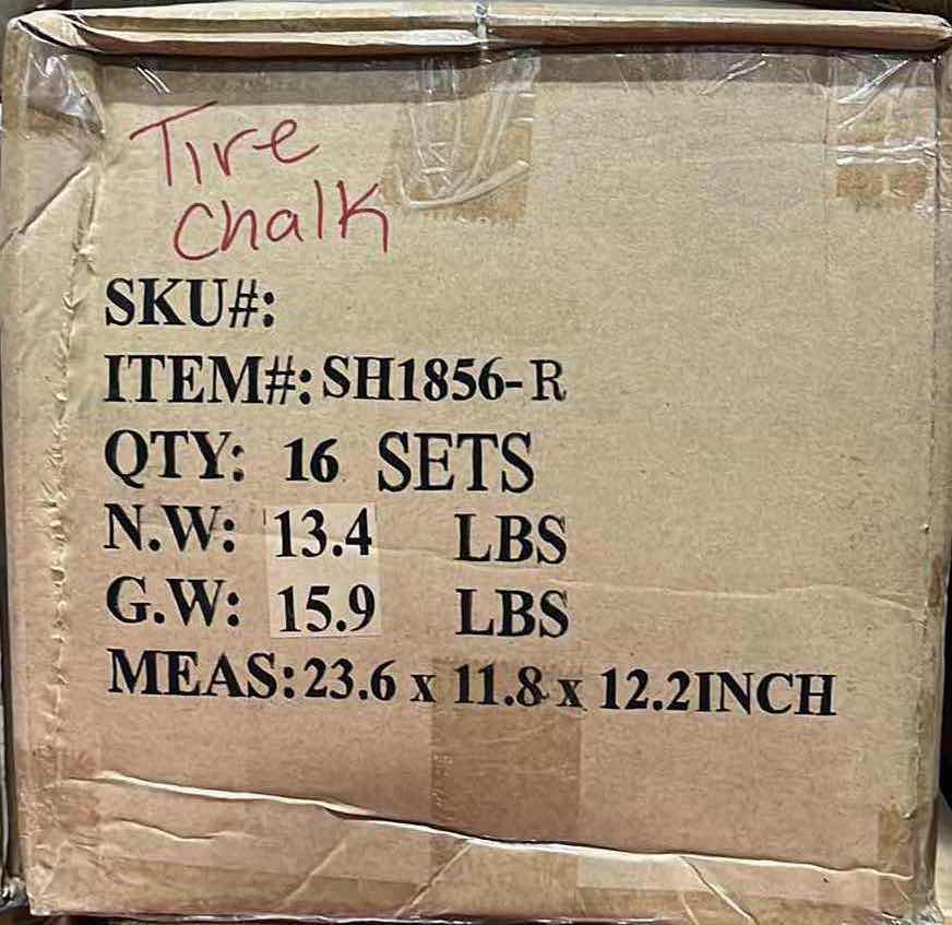 Photo 1 of HOME X RED PLASTIC VEHICLE WHEEL TIRE CHALKS 1 CASE 16 PAIRS