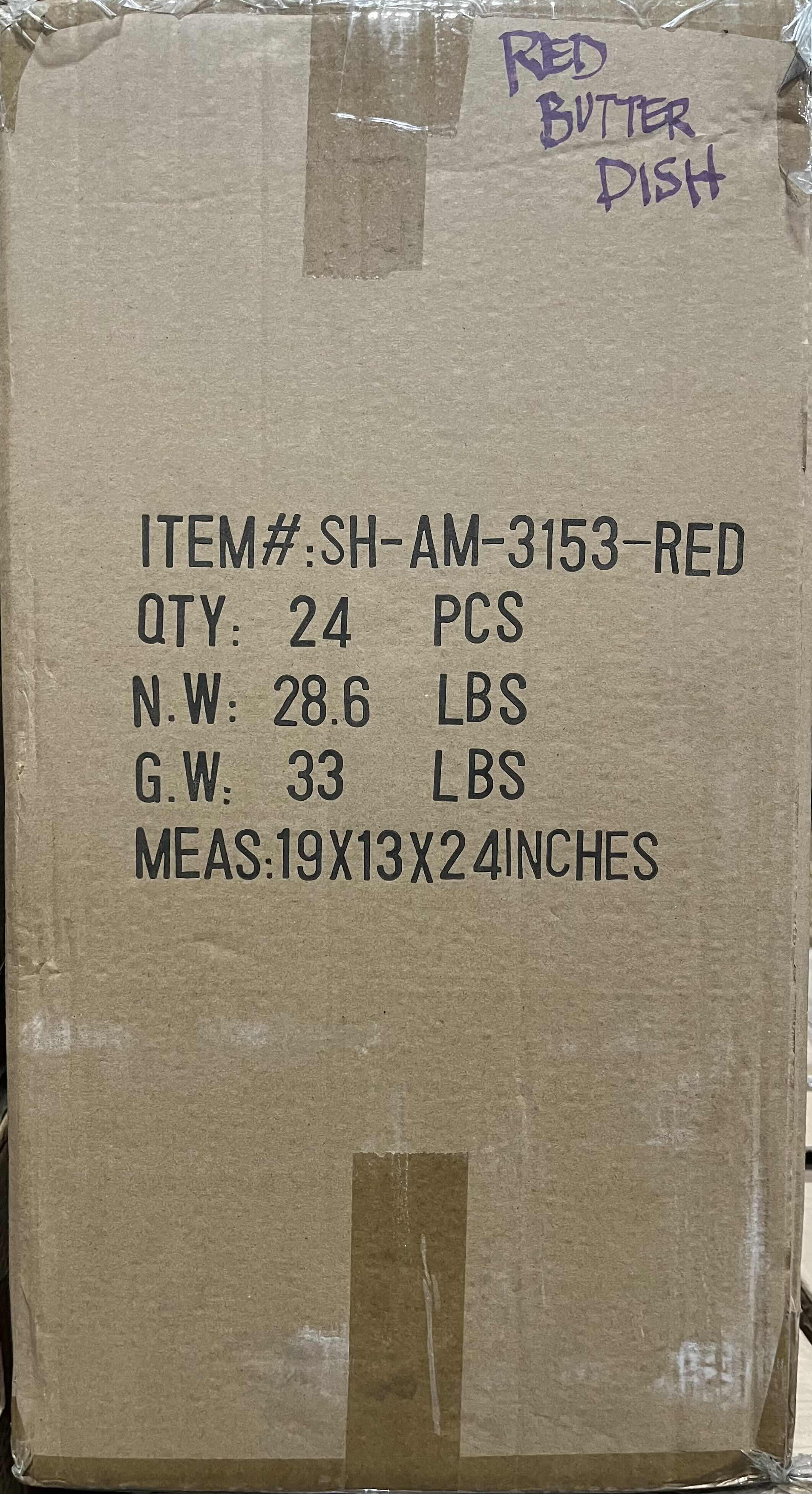 Photo 1 of HOME X RED CERAMIC CROCK BUTTER DISH 1 CASE / 24PCS