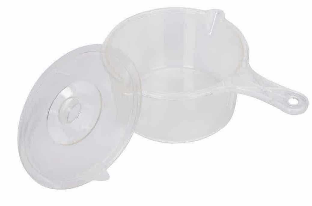 View 3 of NEW 4-PACK HOME-X MICROWAVEABLE 1 QT CLEAR SAUCEPAN, NONSTICK/BPA FREE
