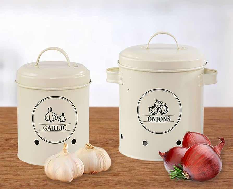 Photo 2 of NEW CASE HOME-X SOFT WHITE ONION & GARLIC STORAGE CANISTERS (BOX OF 6)
