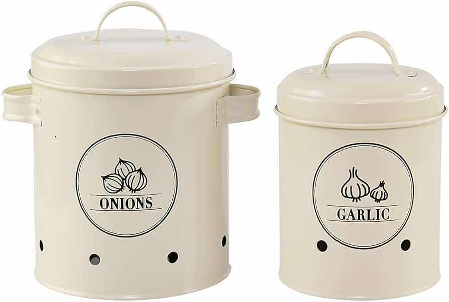 Photo 1 of NEW CASE HOME-X SOFT WHITE ONION & GARLIC STORAGE CANISTERS (BOX OF 6)