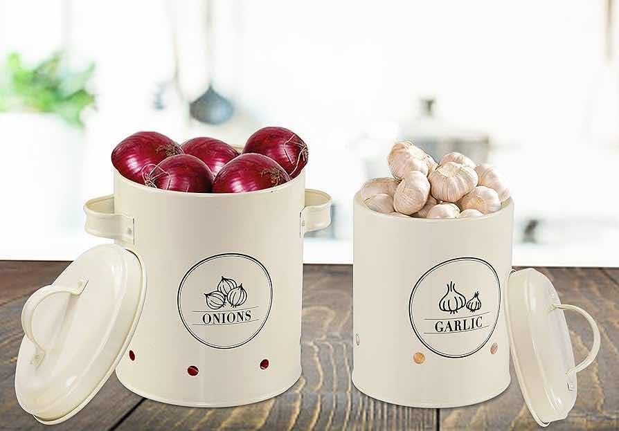 Photo 3 of NEW CASE HOME-X SOFT WHITE ONION & GARLIC STORAGE CANISTERS (BOX OF 6)