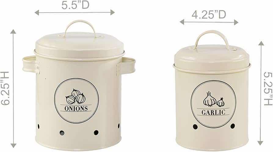 Photo 4 of NEW CASE HOME-X SOFT WHITE ONION & GARLIC STORAGE CANISTERS (BOX OF 6)