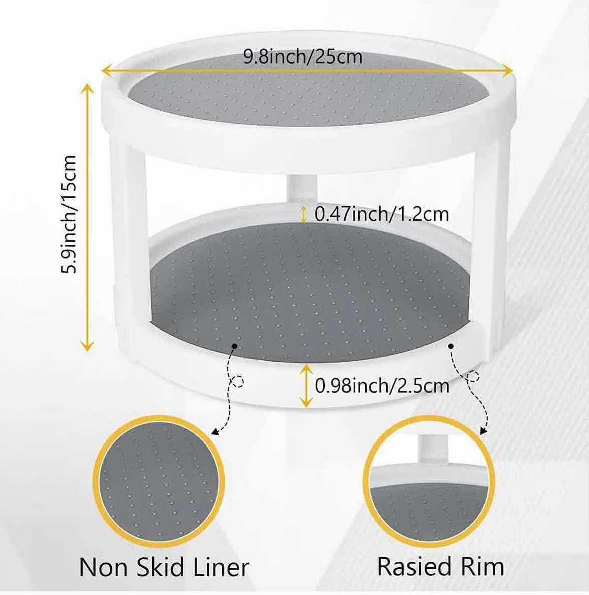 Photo 1 of NEW 2-PACK HOME-X 2-TIER 10” LAZY SUSAN, 360 DEGREE ROTATING NON-SKID SPICE RACK/ORGANIZER