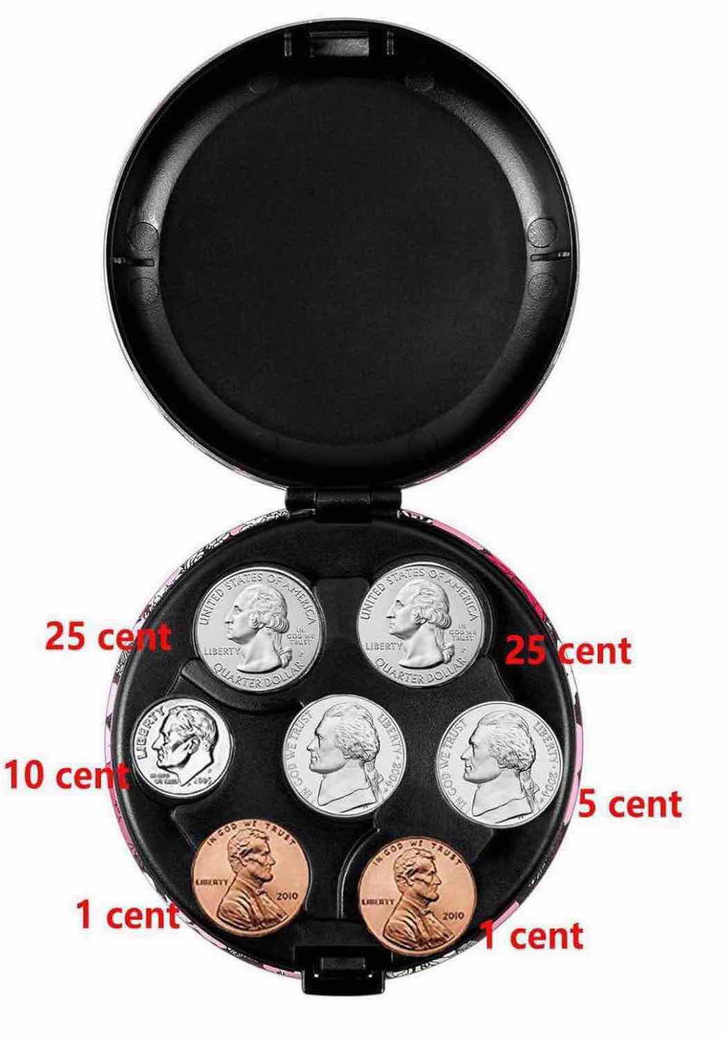 Photo 1 of NEW BOX OF HOME-X PORTABLE COIN HOLDER/DISPENSER, FLORAL (APPROX 25 PCS)