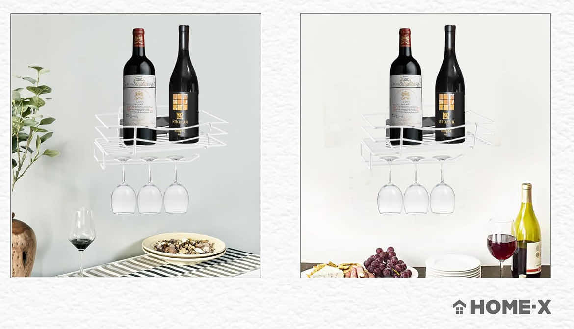 Photo 1 of HOME X WINE & STEMWARE WHITE WINE RACK MOUNT (1CASE/16PCS)