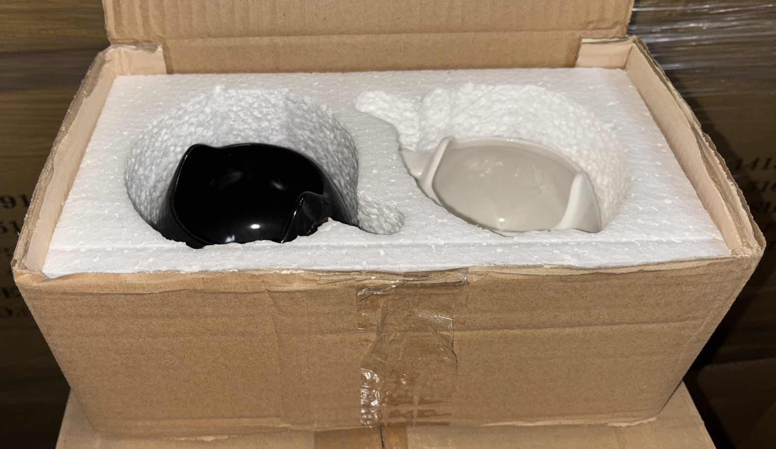 Photo 1 of NEW 5-PACK HOME-X SET OF 2 BLACK/WHITE CERAMIC 12 OZ CAT MUGS  (5 SETS OF 2-PACKS)