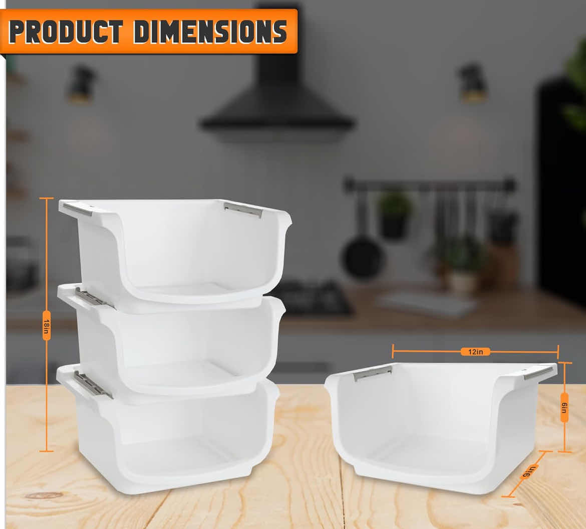 Photo 4 of NEW CASE HOME-X SMALL NESTING/STACKABLE STORAGE BINS, 3 BINS PER SET (1 CASE/6 SETS)