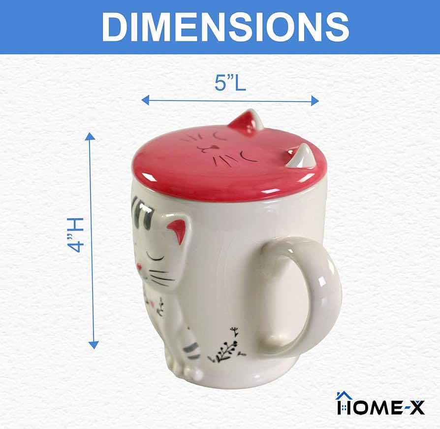 Photo 1 of NEW CASE HOME-X PINK & WHITE 3D CERAMIC CAT MUG W DETACHABLE LID (BOX OF 18)
