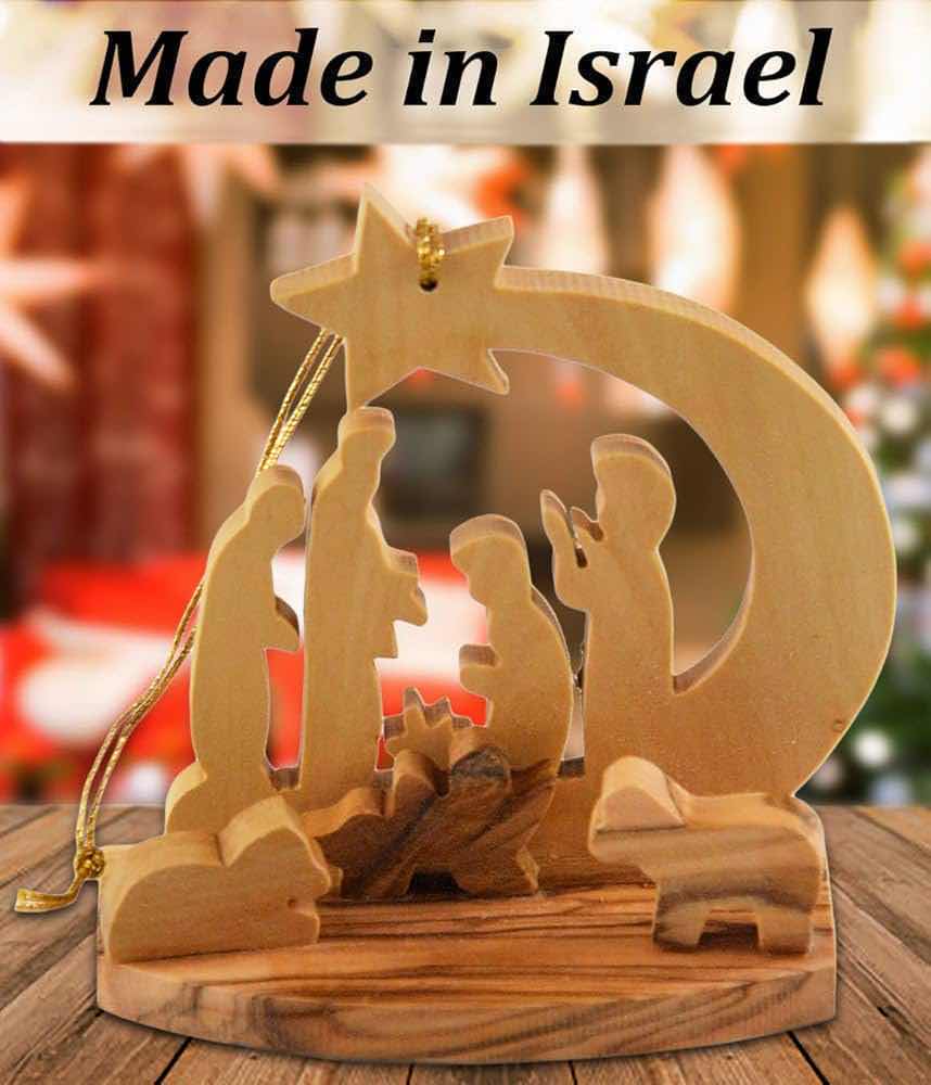 Photo 1 of NEW CASE HOME-X HANDMADE OLIVE WOOD NATIVITY SCENE CHRISTMAS TREE ORNAMENT (BOX OF 48)
