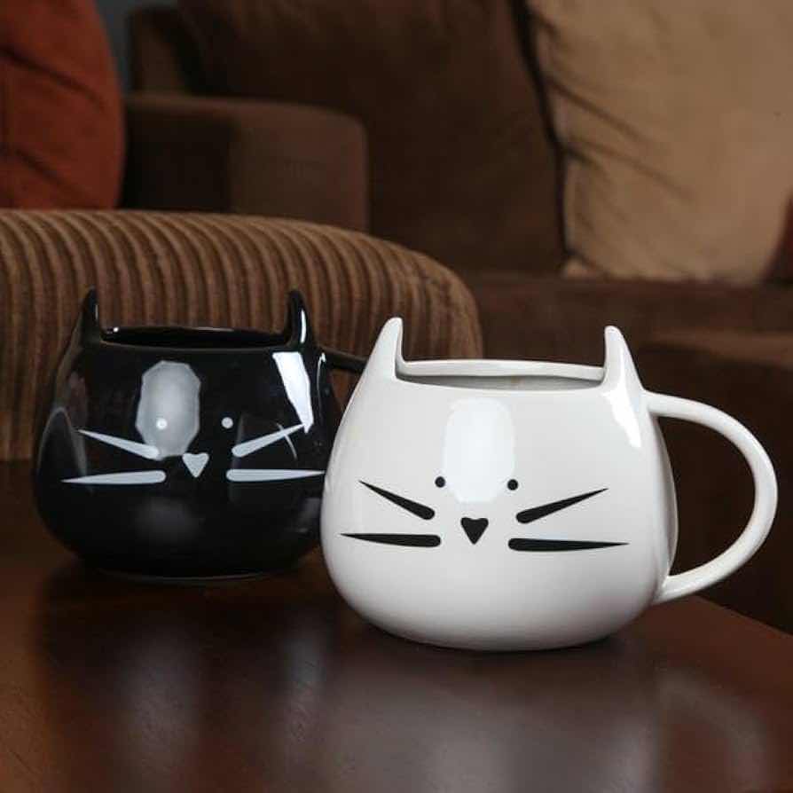 Photo 2 of NEW CASE HOME-X BLACK & WHITE 2PK CERAMIC CAT MUGS (BOX OF 9 SETS)