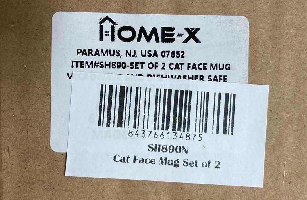 Photo 3 of NEW CASE HOME-X BLACK & WHITE 2PK CERAMIC CAT MUGS (BOX OF 9 SETS)