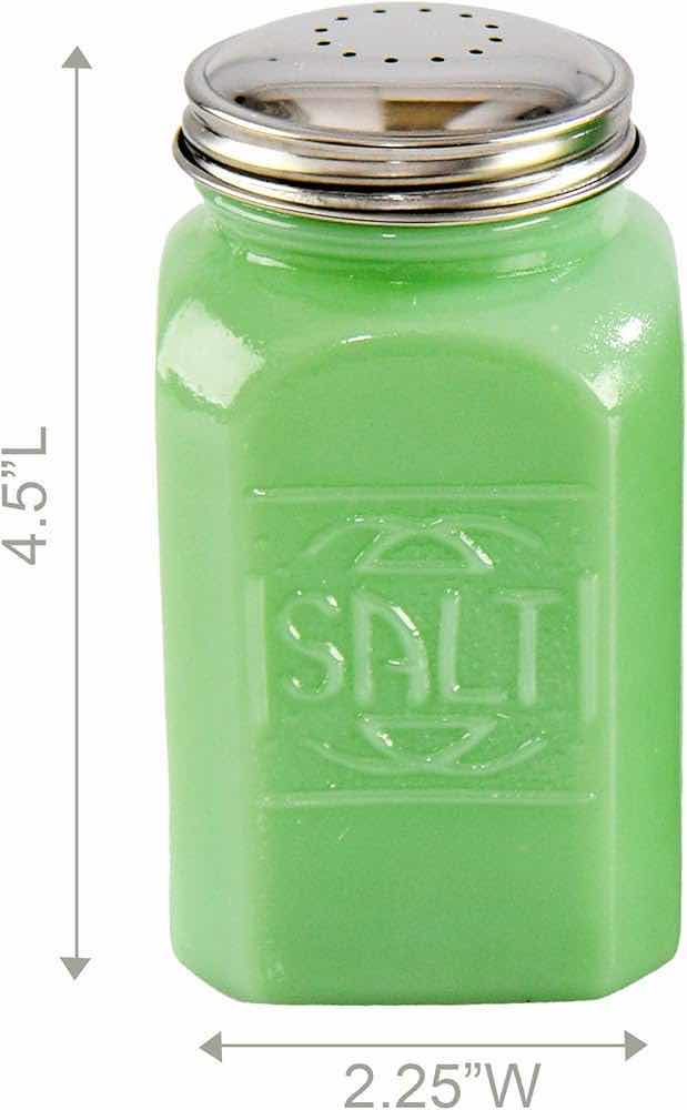 Photo 1 of NEW CASE HOME-X RETRO JADEITE CRYSTAL SALT & PEPPER SHAKER (BOX OF 24 SETS)