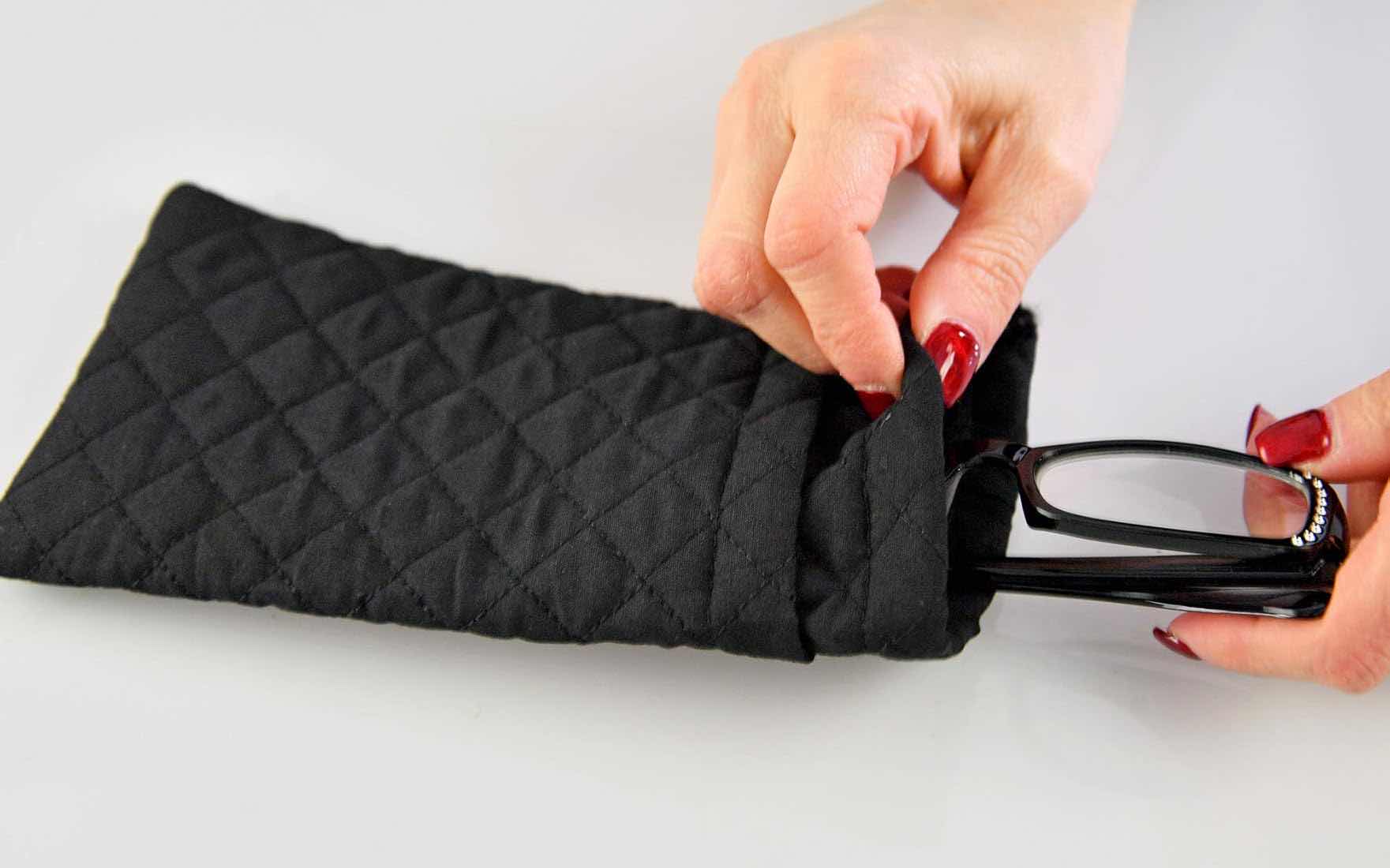 Photo 2 of NEW CASE HOME-X BLACK DOUBLE SOFT EYEGLASS POUCH (PARTIAL BOX OF 23)