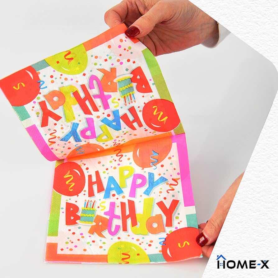 Photo 2 of NEW CASE HOME-X BIRTHDAY PARTY CONFETTI PAPER NAPKINS 48PK (BOX OF APPROX 75 SETS)